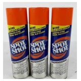 Three cans of spot shot carpet stain remover