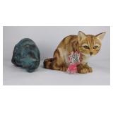 Two cat figurines