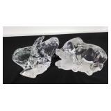 Two Lenox crystal animal figurines