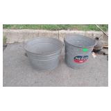Two galvanized buckets
