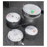 Camping cooking pots with plates assorted sizes