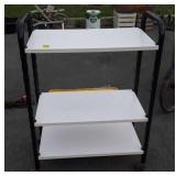 Utility cart with adjustable shelves and