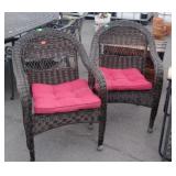 Two all weather patio chairs some loose ends on