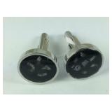 Constituted shungite cufflinks stainless steel