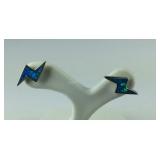 Sterling silver lab opal lighting earrings