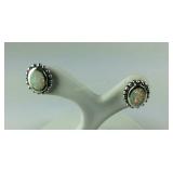 Sterling silver earrings lab opal
