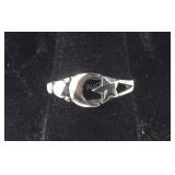 Sterling silver size 9 moon/star ring