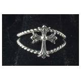 Sterling silver size 9  cross rope ring