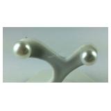 Sterling silver pearl 8mm earrings