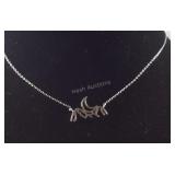 Sterling silver crescent moon/ mountain necklace