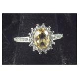 Brazilian citrine ring size 8  stainless steel