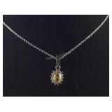 Brazilian citrine necklace 20in stainless steel