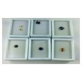 Six assorted gemstones