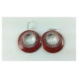 Sterling silver sponge coral earrings