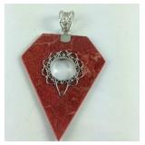 Sterling silver sponge coral pendant