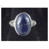 Size 7 Bali Sterling lapis lazuli 6ct solitaire