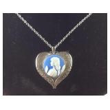 20in cameo pendant stainless necklace