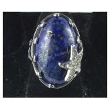 Size 6 lapis lazuli and Austrian crystal