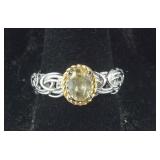 Size 9 Brazilian citrine.75ct stainless steel