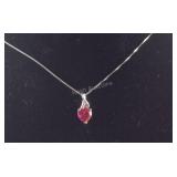 18in Sterling chain and heart shaped pendant