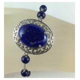 6.5in lapis lazuli 25.6ct platinum bond brass