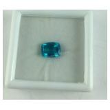 2.94ct Capri blue quartz 10x8mm cushion cut