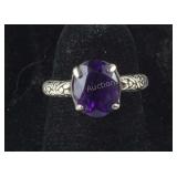 Size 5 Bali handcrafted sterling 1.6ct amethyst