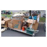 Glassware, Asian shotguns set, pottery,