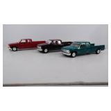 Three model trucks, Chevrolet, plastic