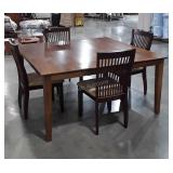 5pc Dining Table Set, 4 chairs with tan