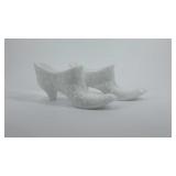 Fenton Milk Glass, shoes, pair