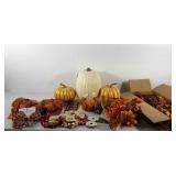 Fall/Thanksgiving decor, bows, garland, pumpkins,