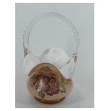 Fenton Glass, handpainted, signed, ruffle edge