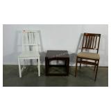 Project group, folding chair, white wooden chair,