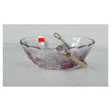 Glassware, fruit design basket style bowl with