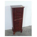 Jewelry Armoire 7 Drawers, Mahogany color finish,