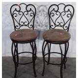 Pair of Home Counter Stools, tan color Microfiber