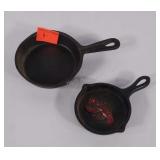 Small cast iron skillets, one does have a design