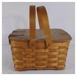 Gerald E Henn Workshop basket, with Wooden lid &