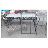 Outdoor furniture glass top table, Riser, metal
