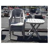 5pc Poly Outdoor Table Set, 4 chairs, 30" table.
