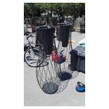 Pair of unique Iron works Planters, 50" tall,