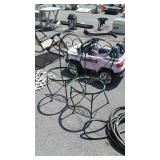 Pair of light iron Outdoor parlor chair frames,