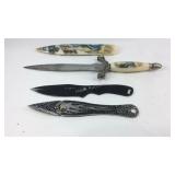 Knives, perfect point blade, skull blade, and a
