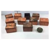 Empty advertising tins, blasting caps No 6