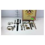 Cigar box with wrist watches