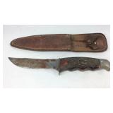 Schrade Walden NY knife with leather case #147