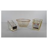 Organizers, includes wire basket, two mini