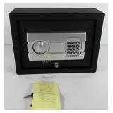 Small safe with keys and combination lock, 4" x