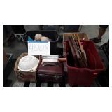 Skid of Box lot items, framed prints, gourds,